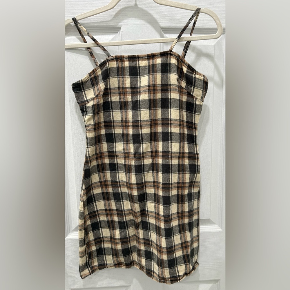 ROMWE Plaid Spaghetti Strap Cami Dress Size S